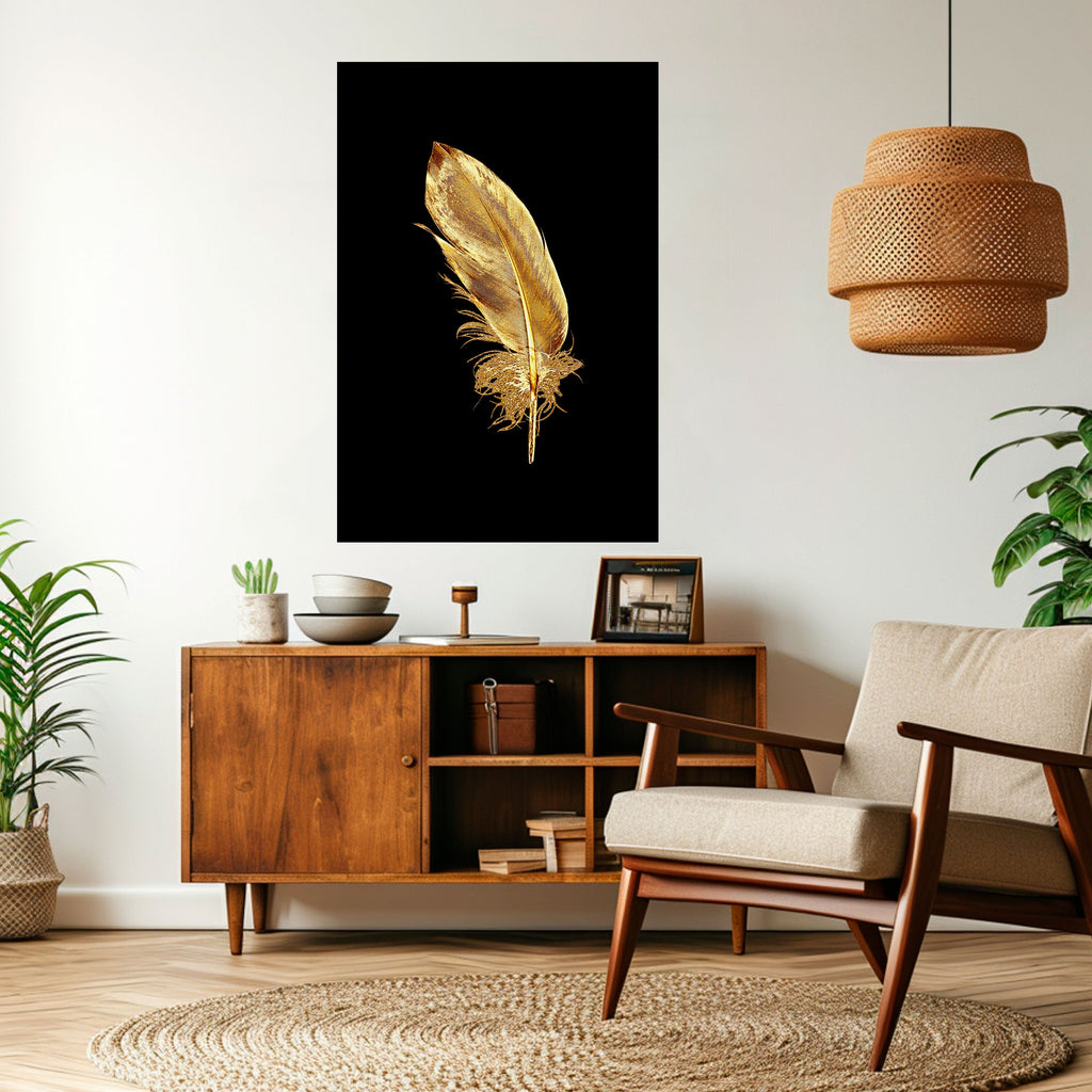 Affiche verticale autocollante « SHIMMERING FEATHER GRACE »