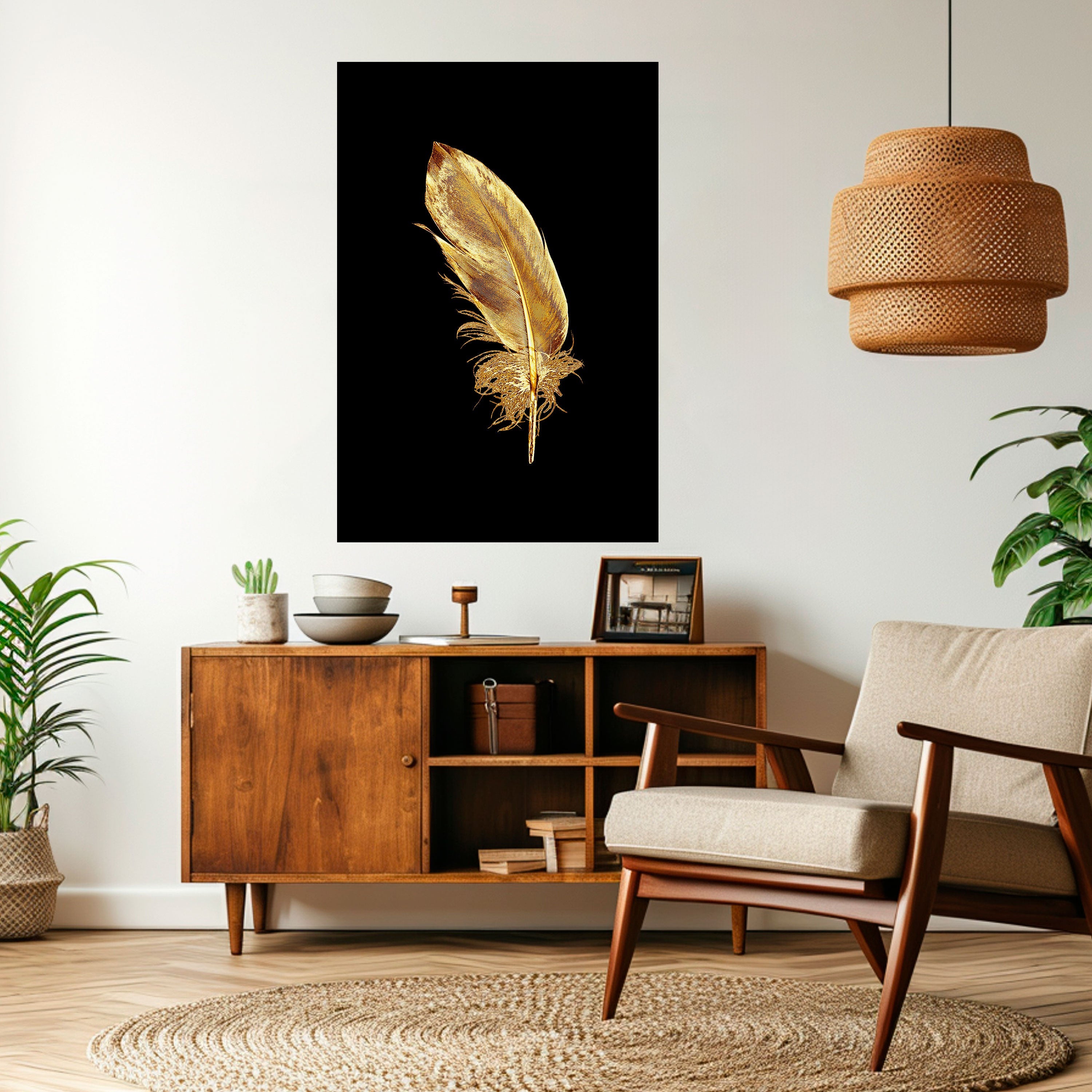 Affiche verticale autocollante « SHIMMERING FEATHER GRACE »