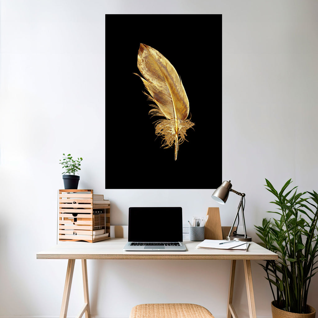Affiche verticale autocollante « SHIMMERING FEATHER GRACE »