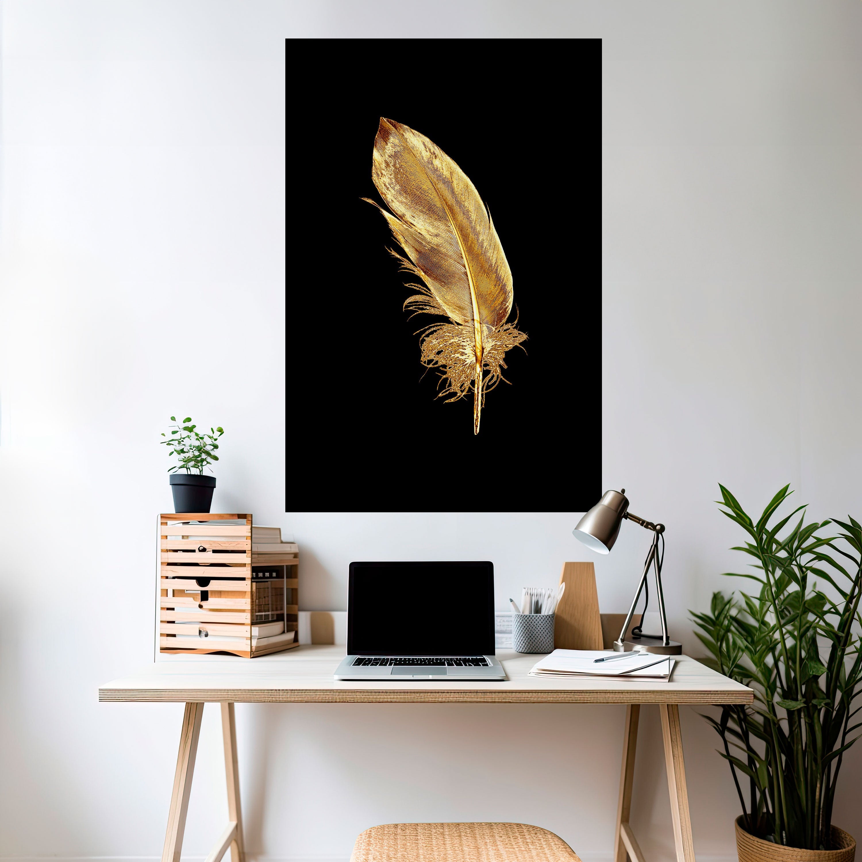 Affiche verticale autocollante « SHIMMERING FEATHER GRACE »