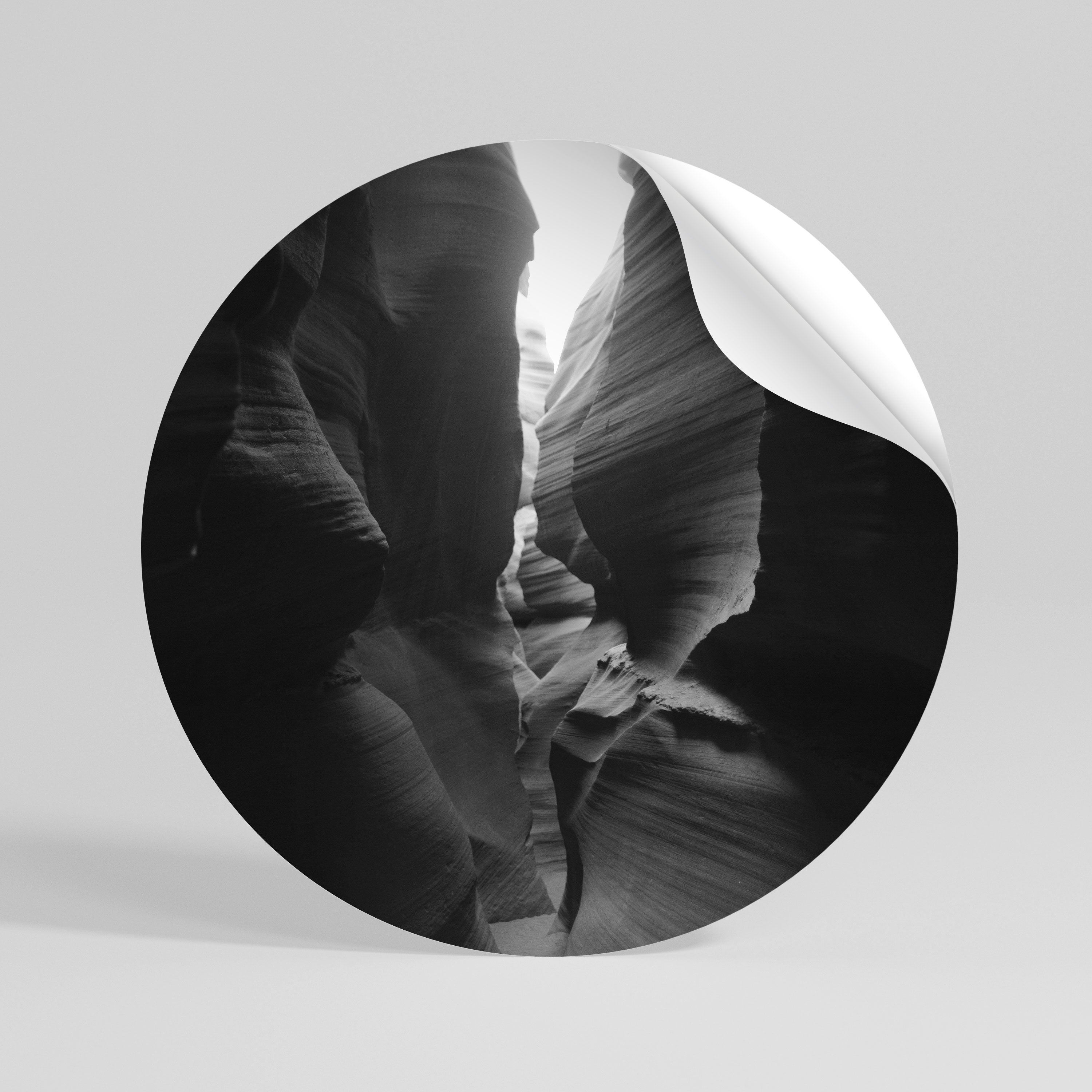 TIME'S WHISPERING CANYON Peel and Stick Round Sticker