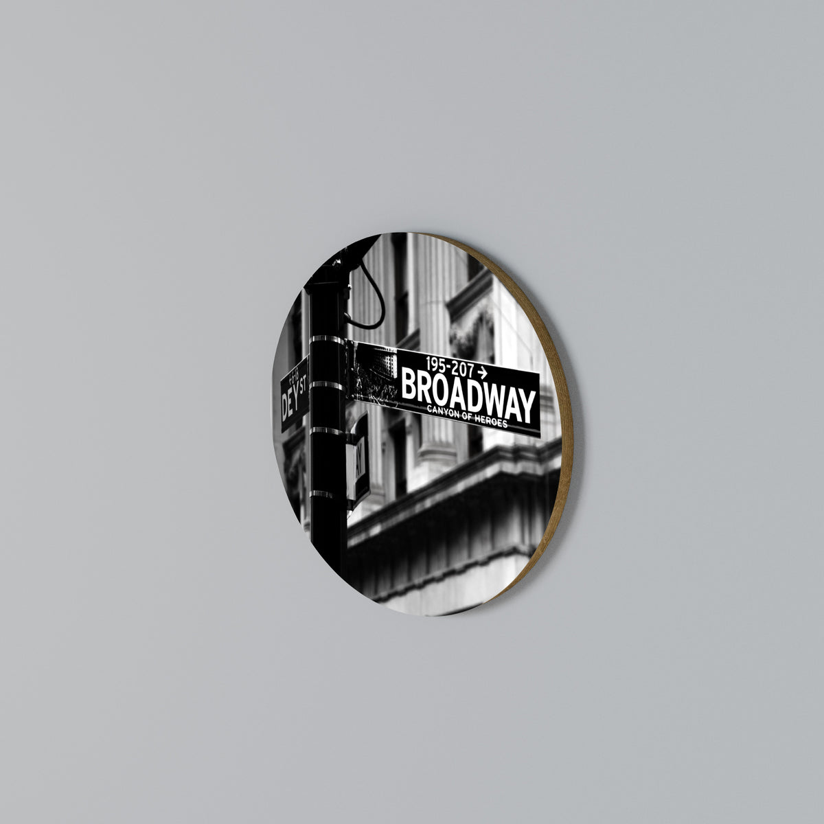 BROADWAY SIGN Round Wall Art