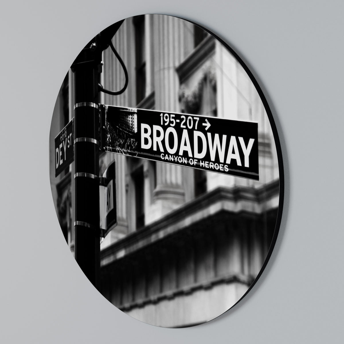 BROADWAY SIGN Round Wall Art