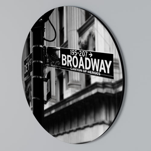 BROADWAY SIGN Round Wall Art