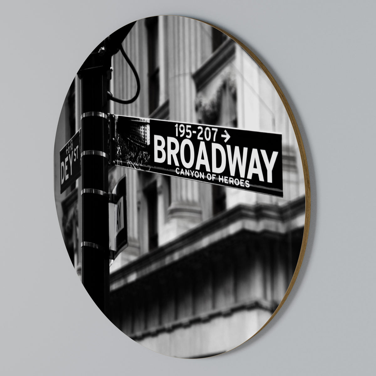 BROADWAY SIGN Round Wall Art