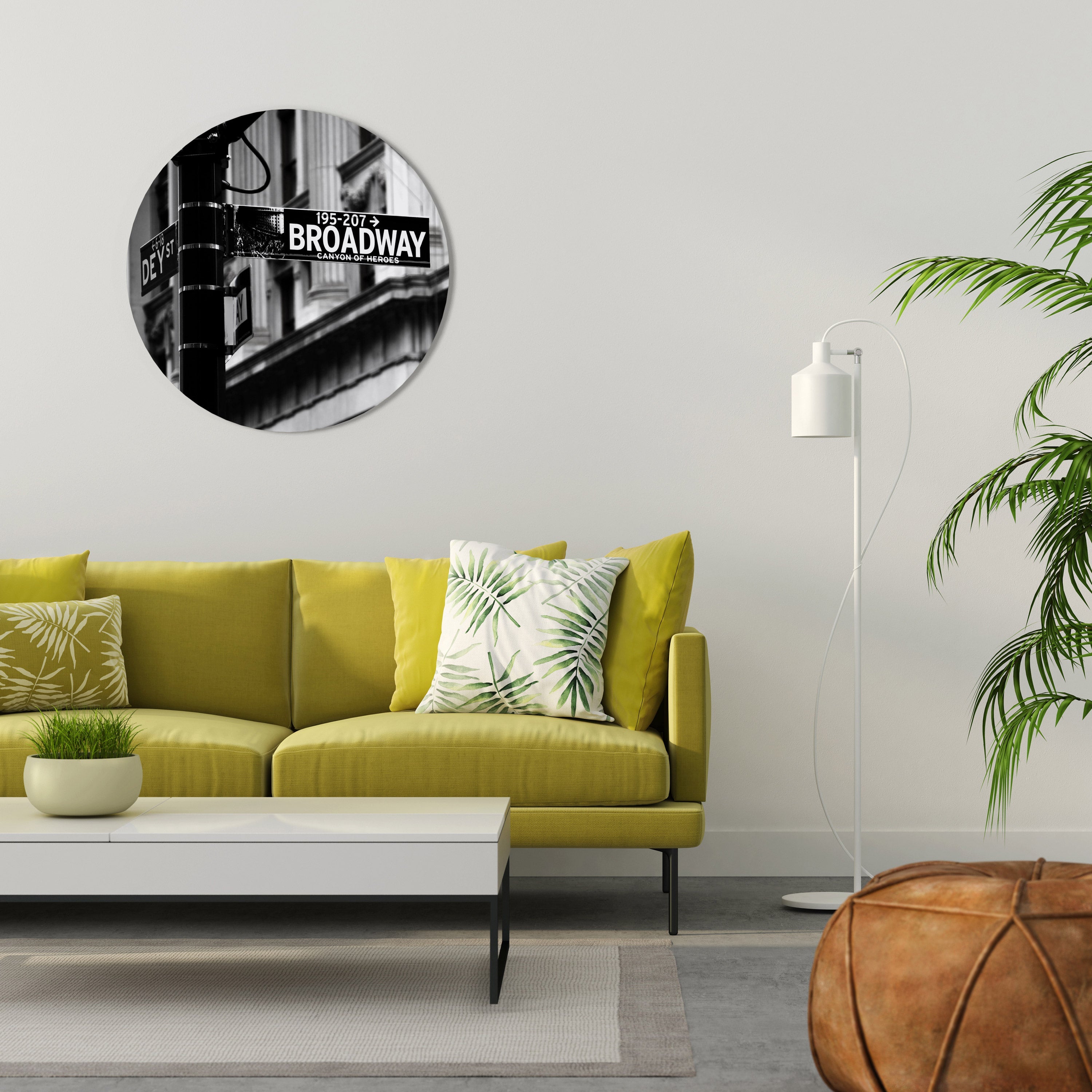 Panneau BROADWAY Art mural rond