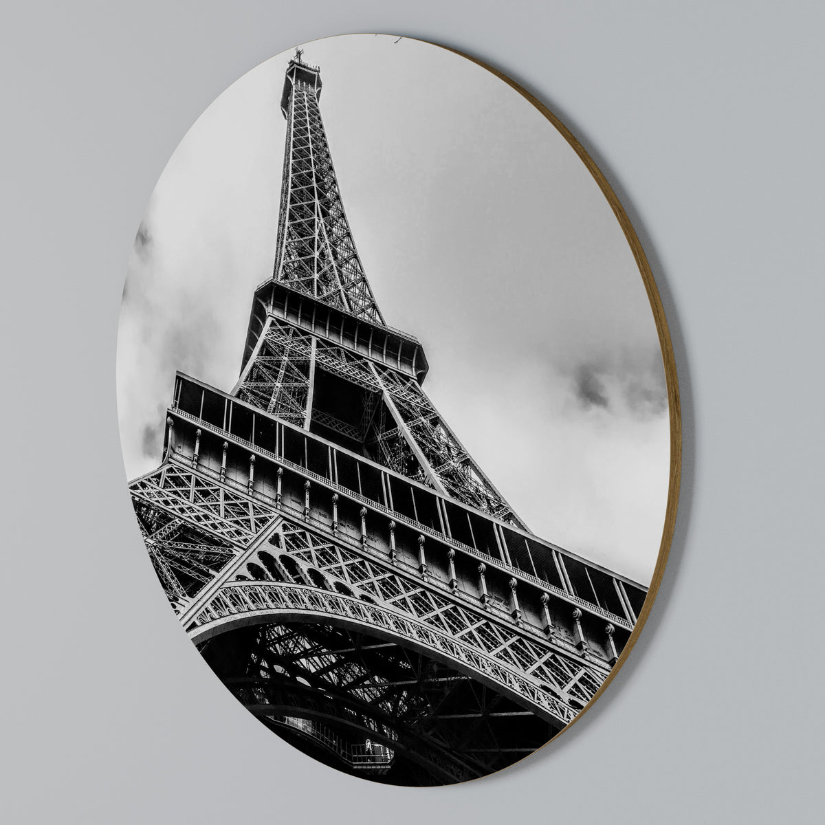 MONOCHROME PARISIAN ICON Round Wall Art