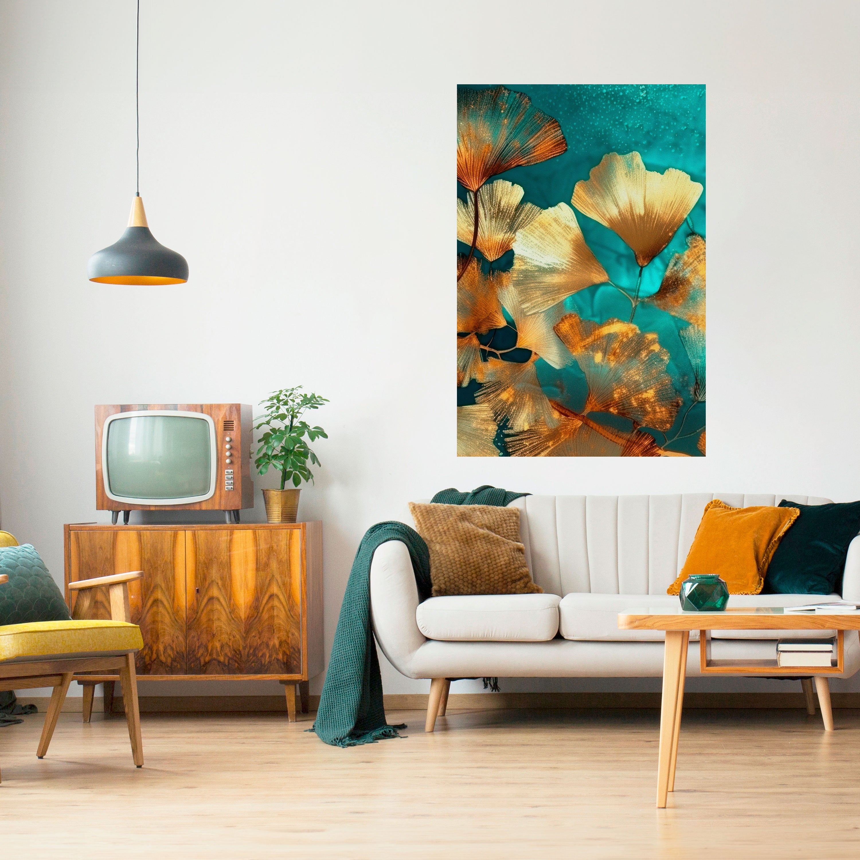 Affiche verticale autocollante FEUILLAGE LUMINEUX