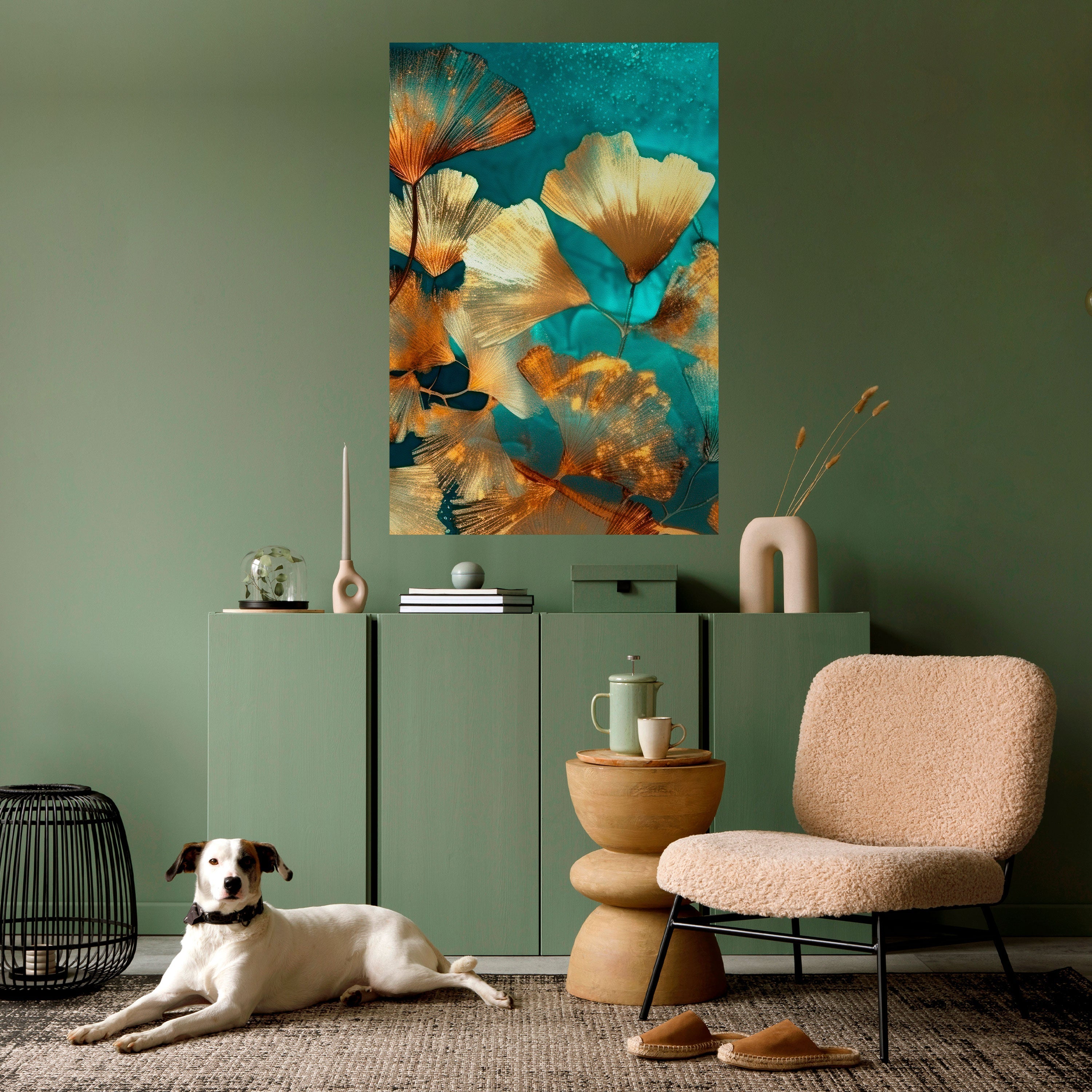 Affiche verticale autocollante FEUILLAGE LUMINEUX