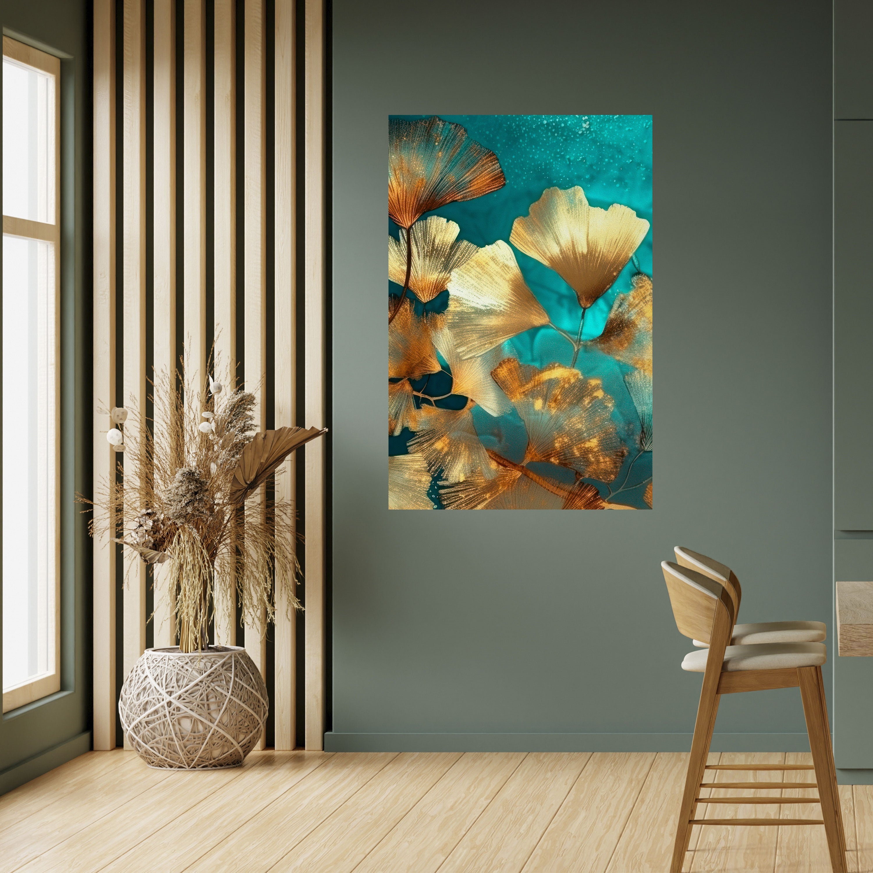 Affiche verticale autocollante FEUILLAGE LUMINEUX