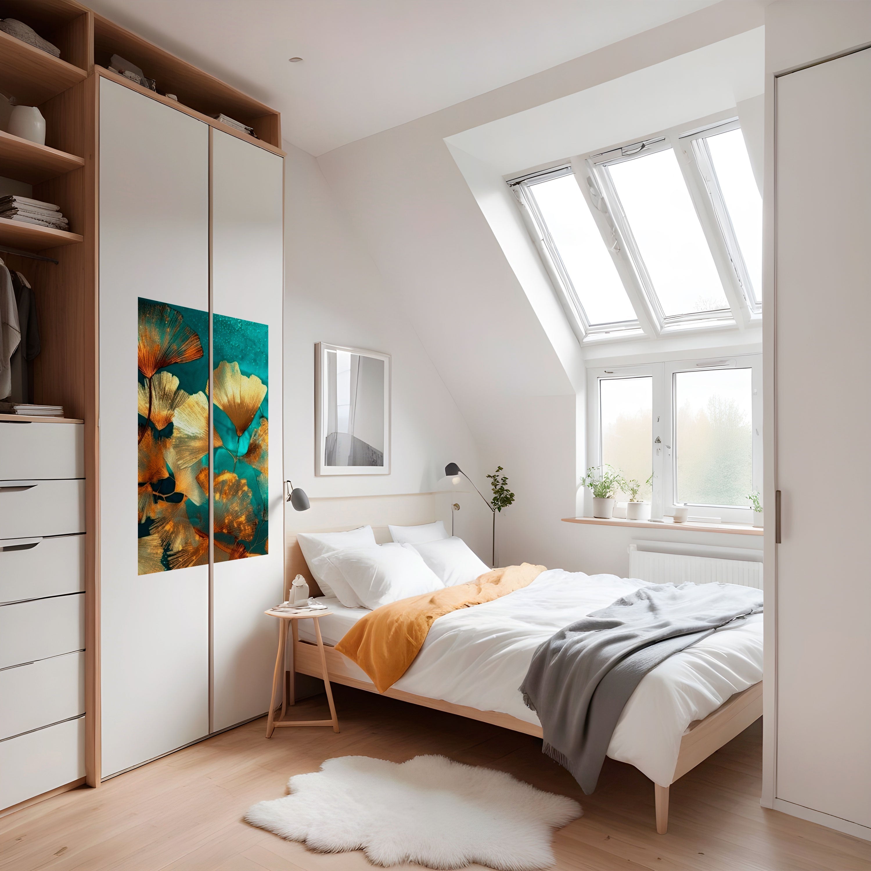 Affiche verticale autocollante FEUILLAGE LUMINEUX