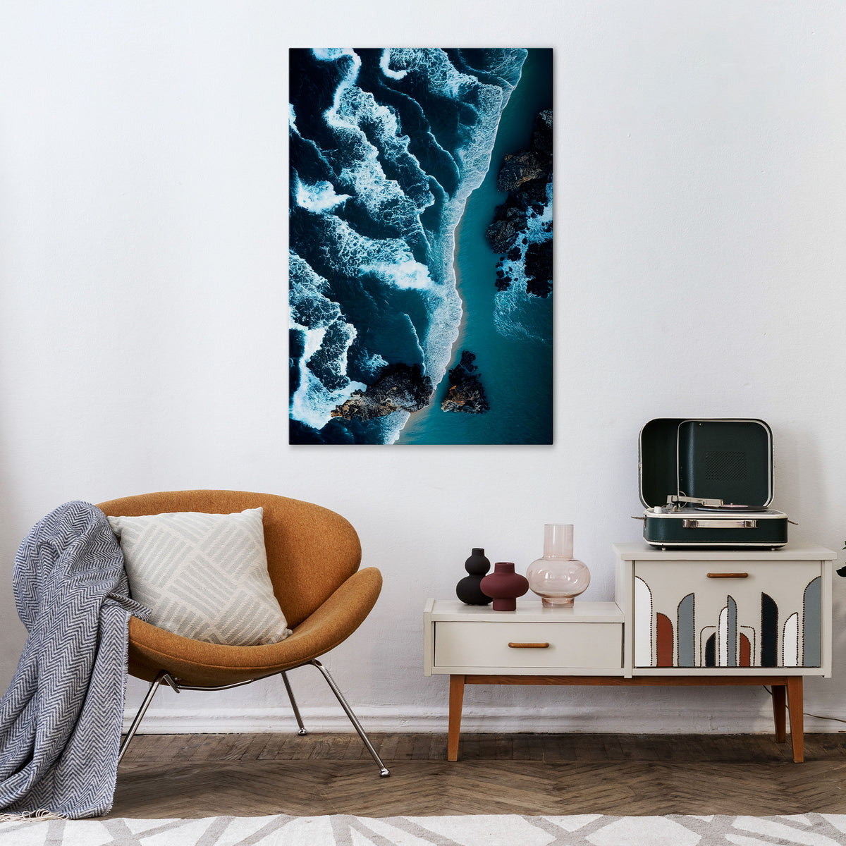 COSMIC COASTLINE Vertical Canvas Print