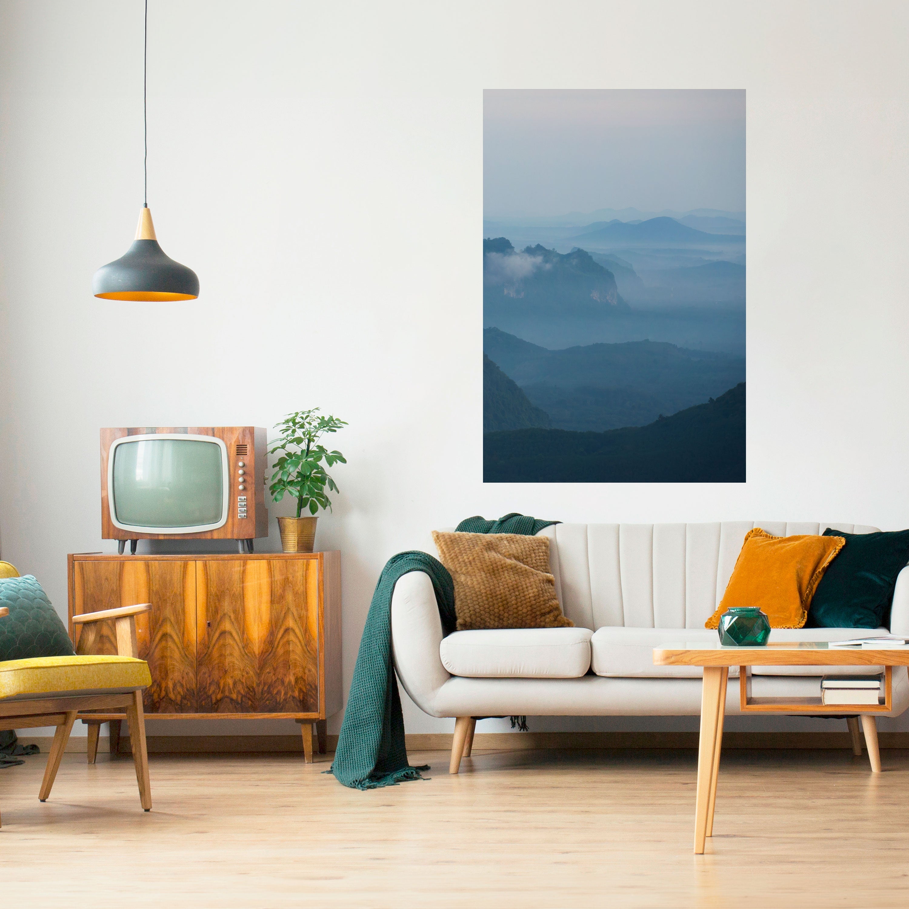 Affiche verticale autocollante « MISTY MOUNTAIN WHISPER »