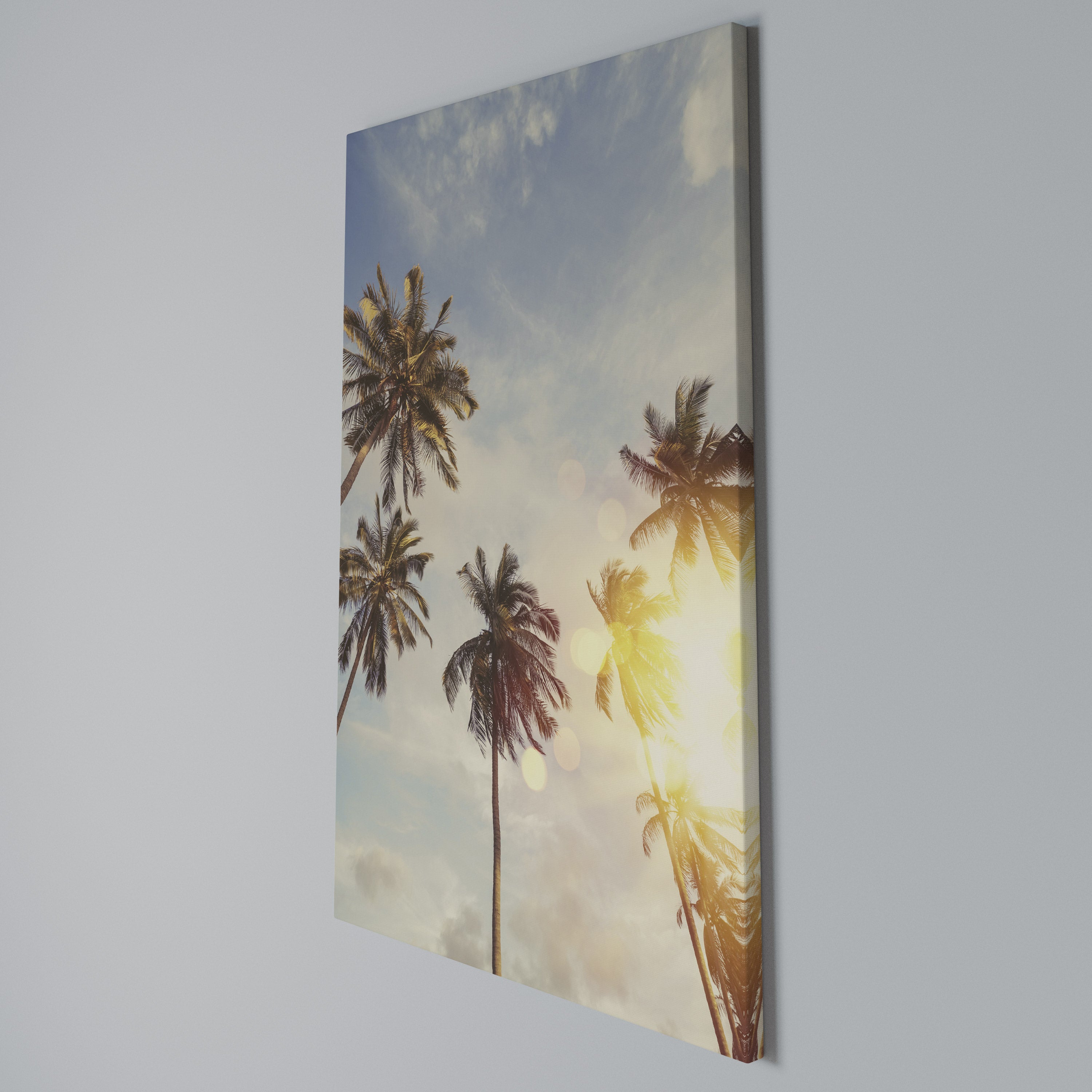 WHISPERING PALM LEAVES Vertical Canvas Print