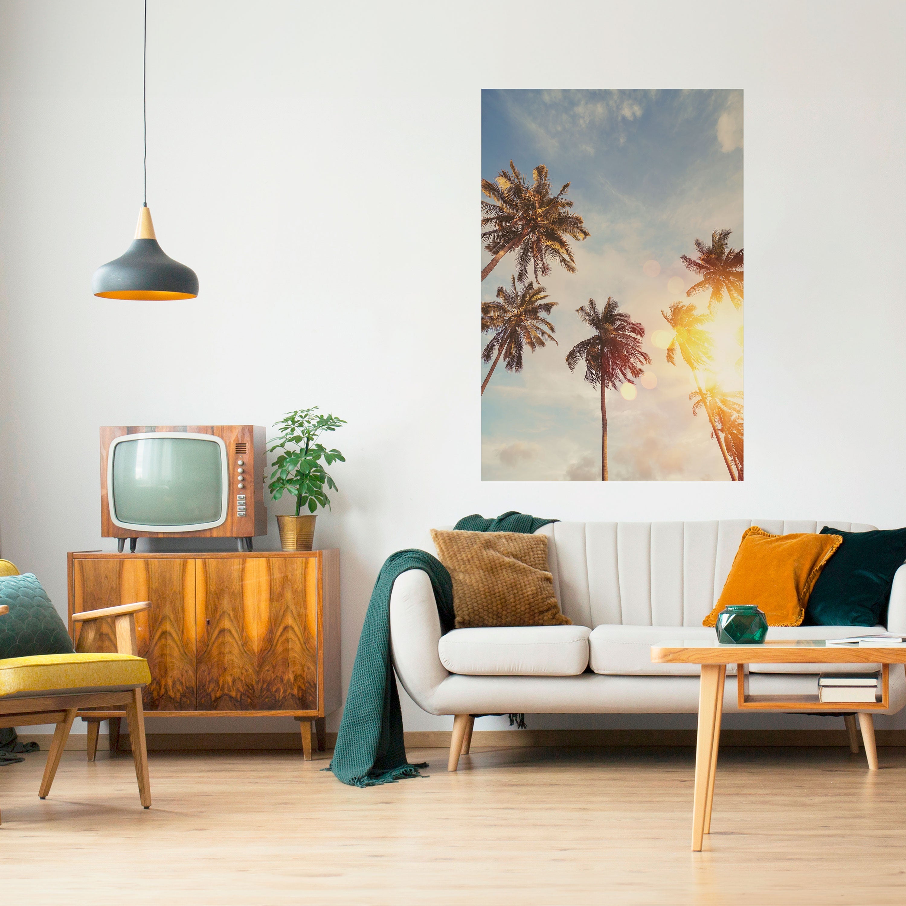 Affiche verticale autocollante « FEUILLES DE PALMIER CHUCHOTANTES »