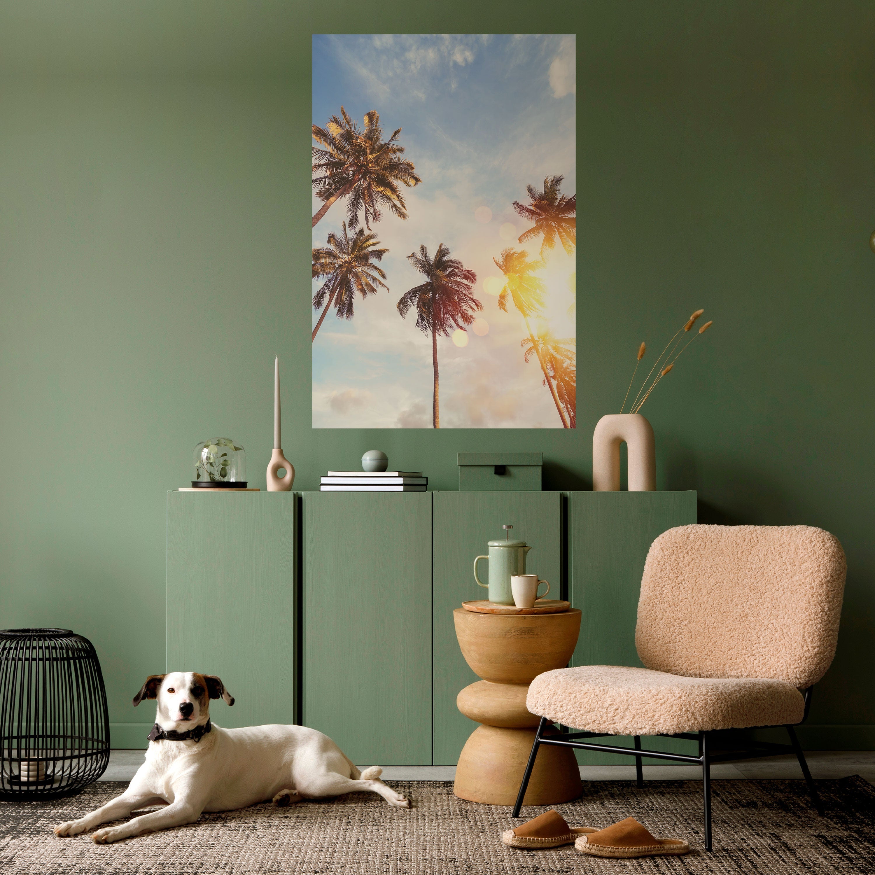 Affiche verticale autocollante « FEUILLES DE PALMIER CHUCHOTANTES »