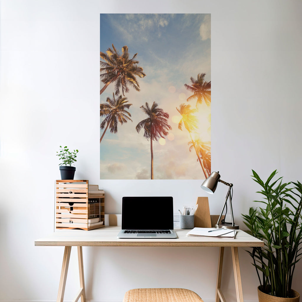 Affiche verticale autocollante « FEUILLES DE PALMIER CHUCHOTANTES »