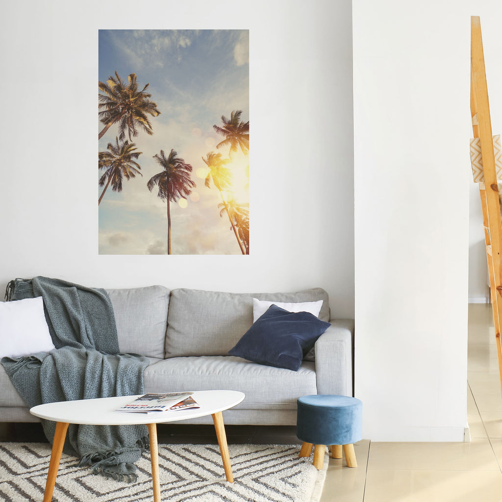 Affiche verticale autocollante « FEUILLES DE PALMIER CHUCHOTANTES »