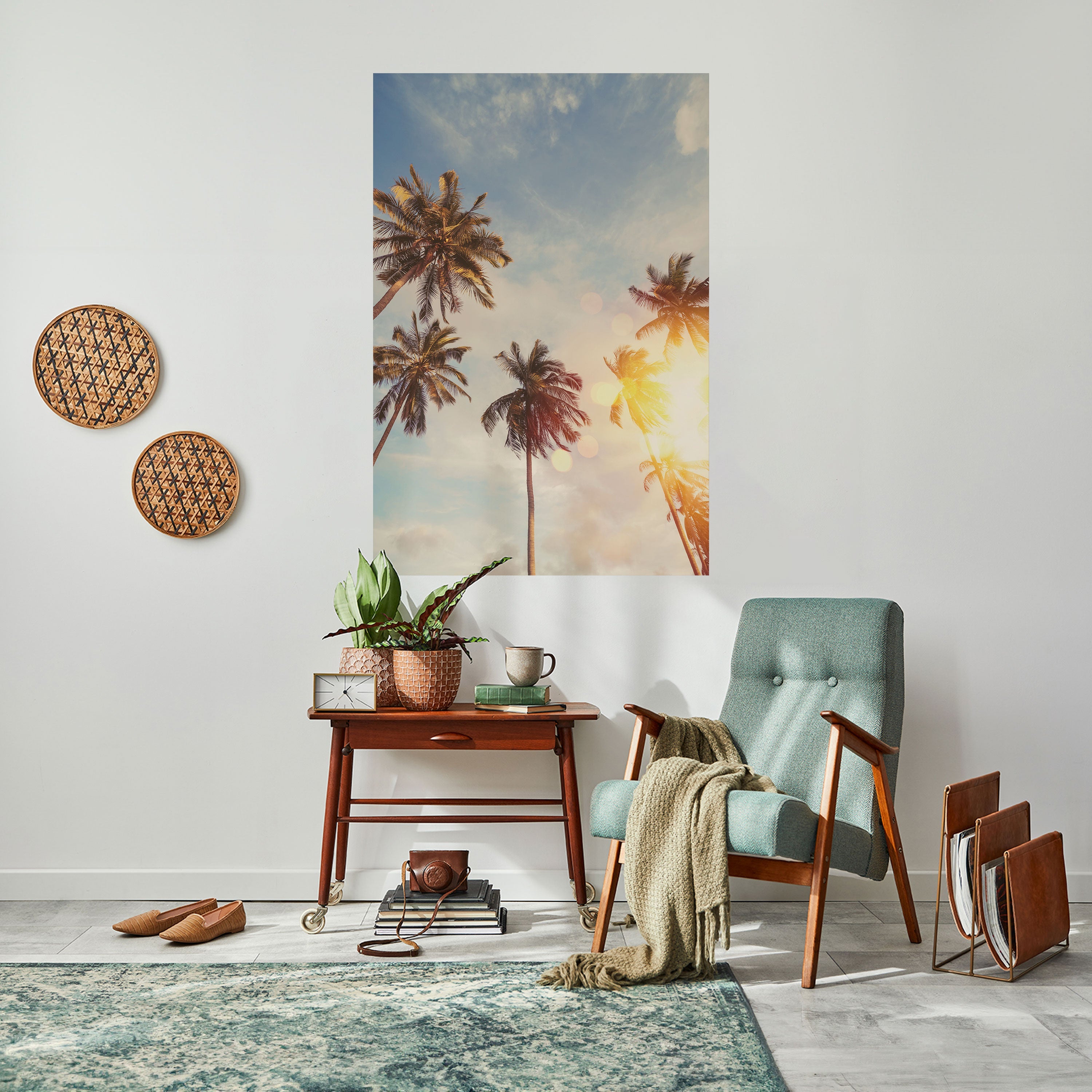 Affiche verticale autocollante « FEUILLES DE PALMIER CHUCHOTANTES »