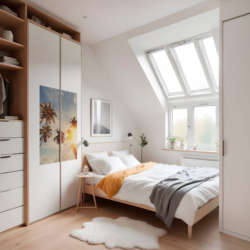 Affiche verticale autocollante « FEUILLES DE PALMIER CHUCHOTANTES »