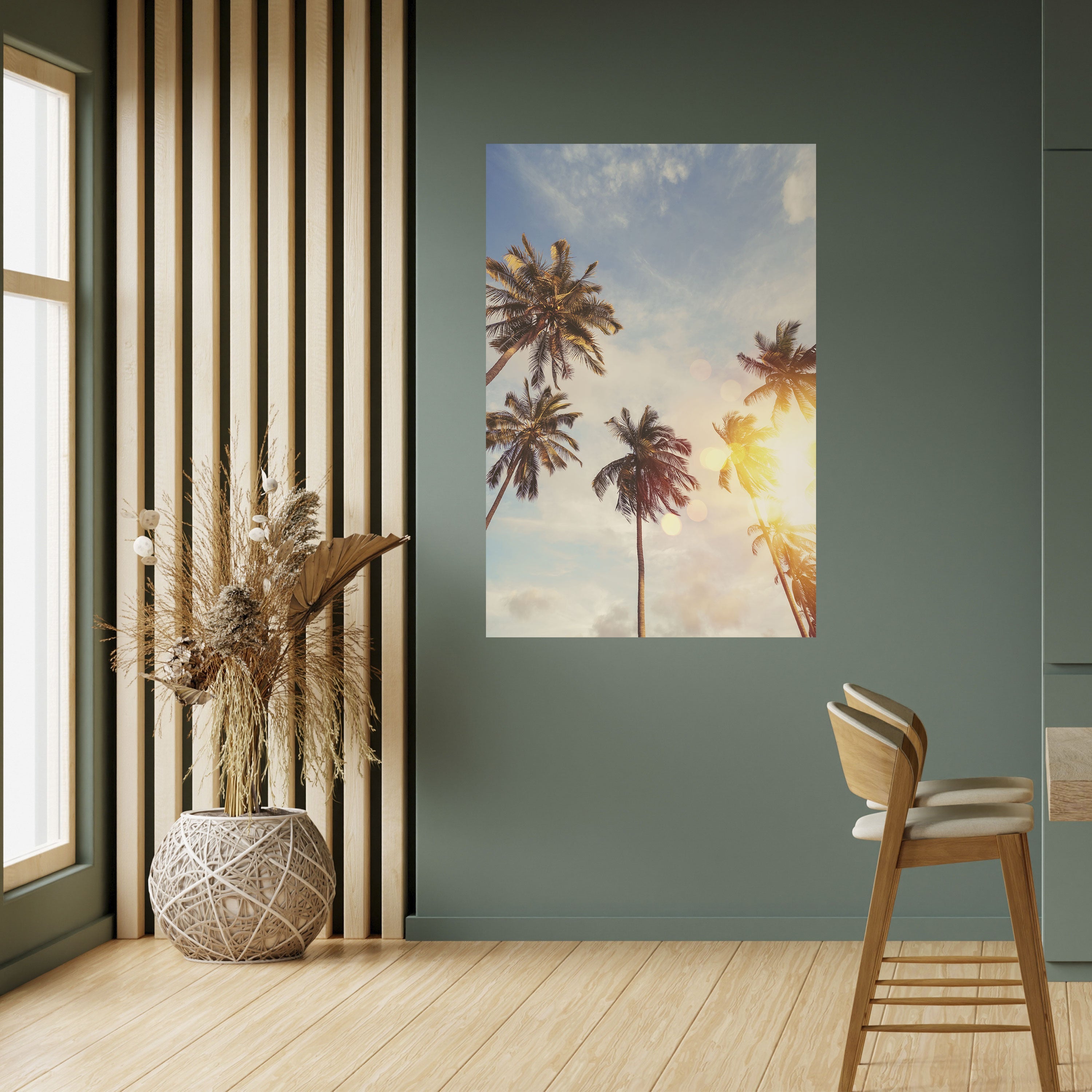 Affiche verticale autocollante « FEUILLES DE PALMIER CHUCHOTANTES »