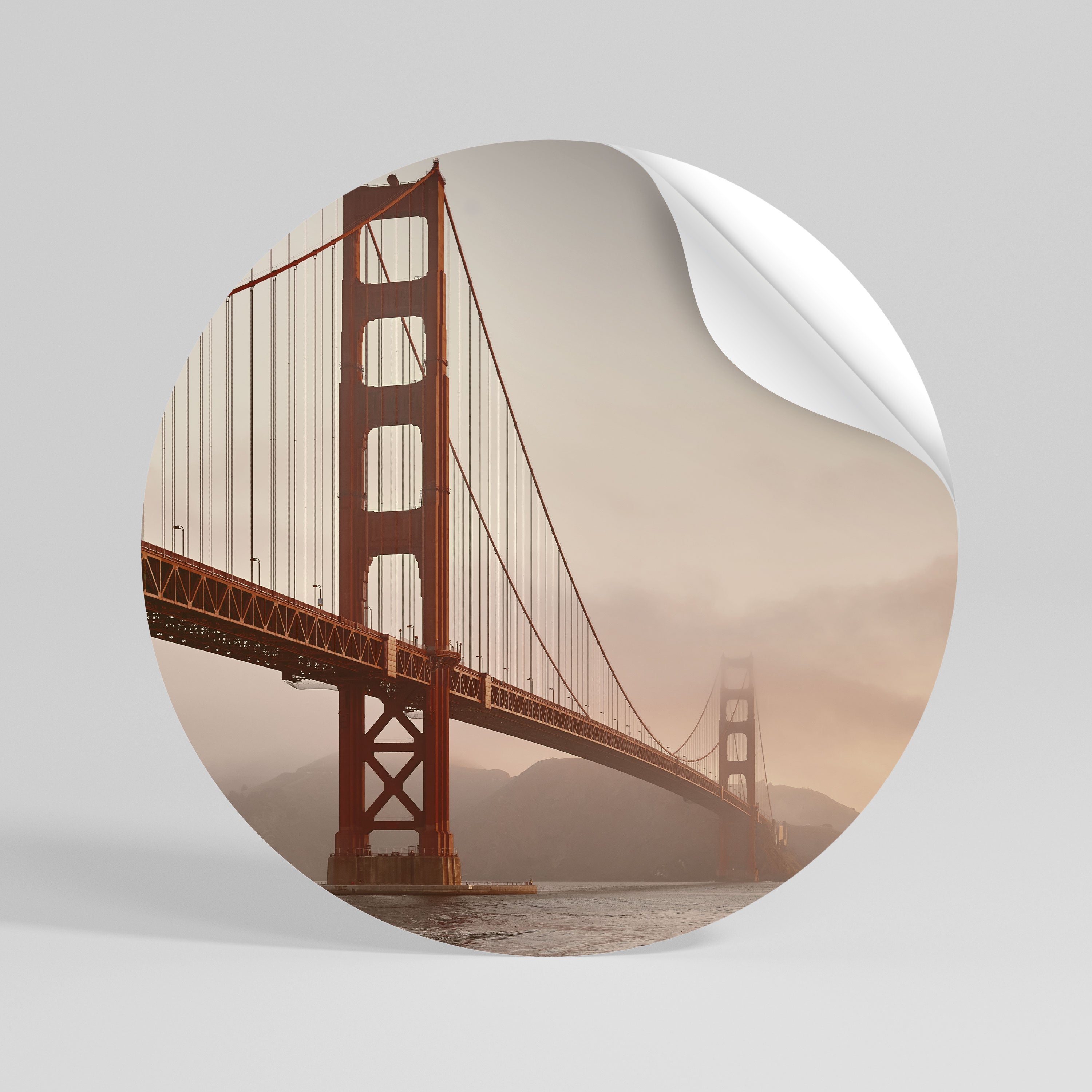 BRIDGE OF DREAMS Peel and Stick Round Sticker
