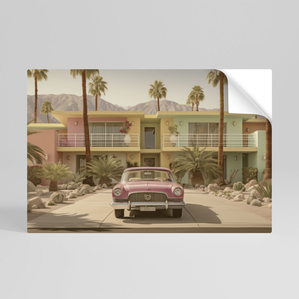 Affiche horizontale autocollante de style californien