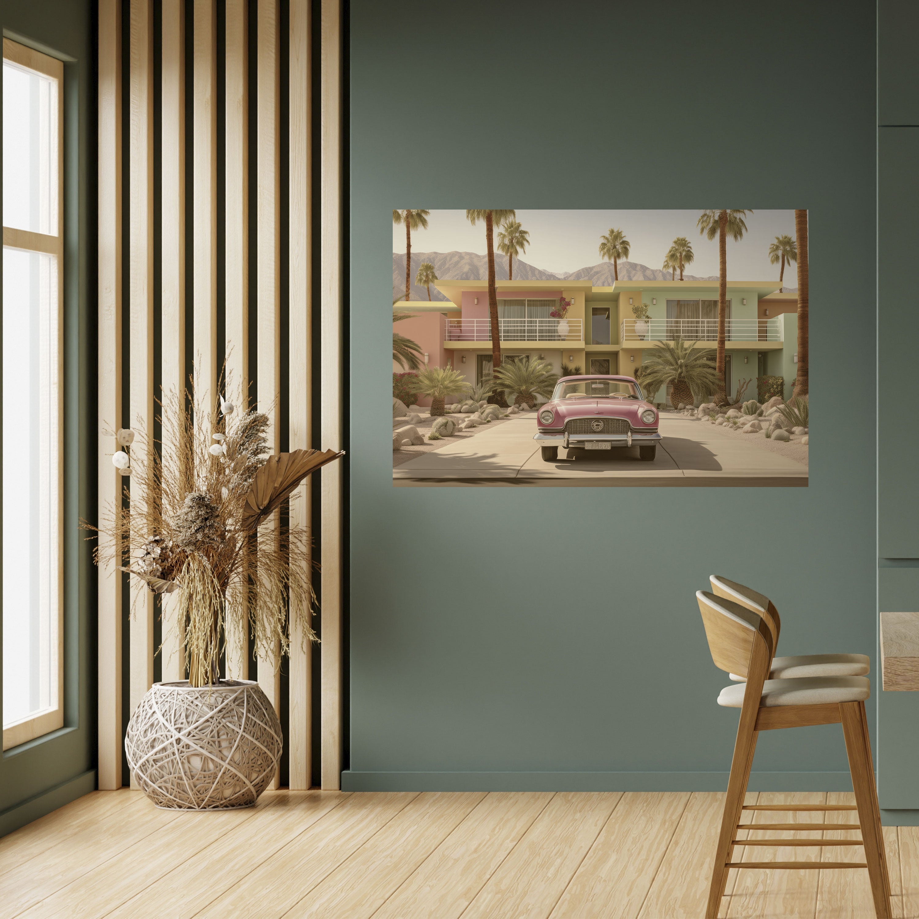 Affiche horizontale autocollante de style californien