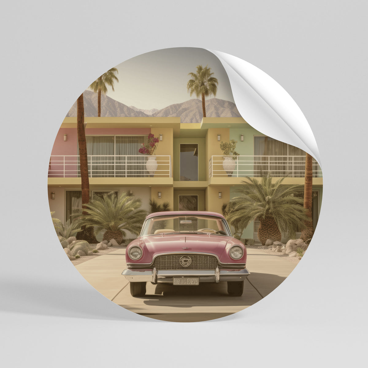CALIFORNIAN STYLE Peel and Stick Round Sticker