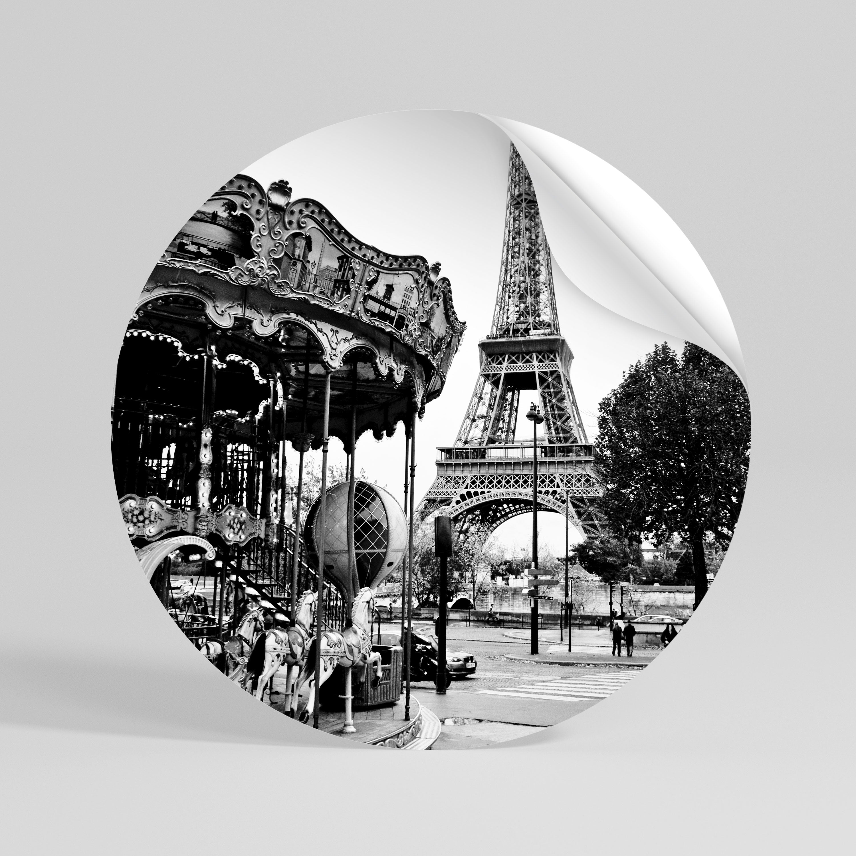 CHARMS OF THE CITY Peel and Stick Round Sticker