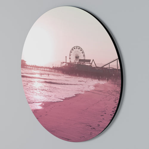 PASTEL COAST VIBES Round Wall Art