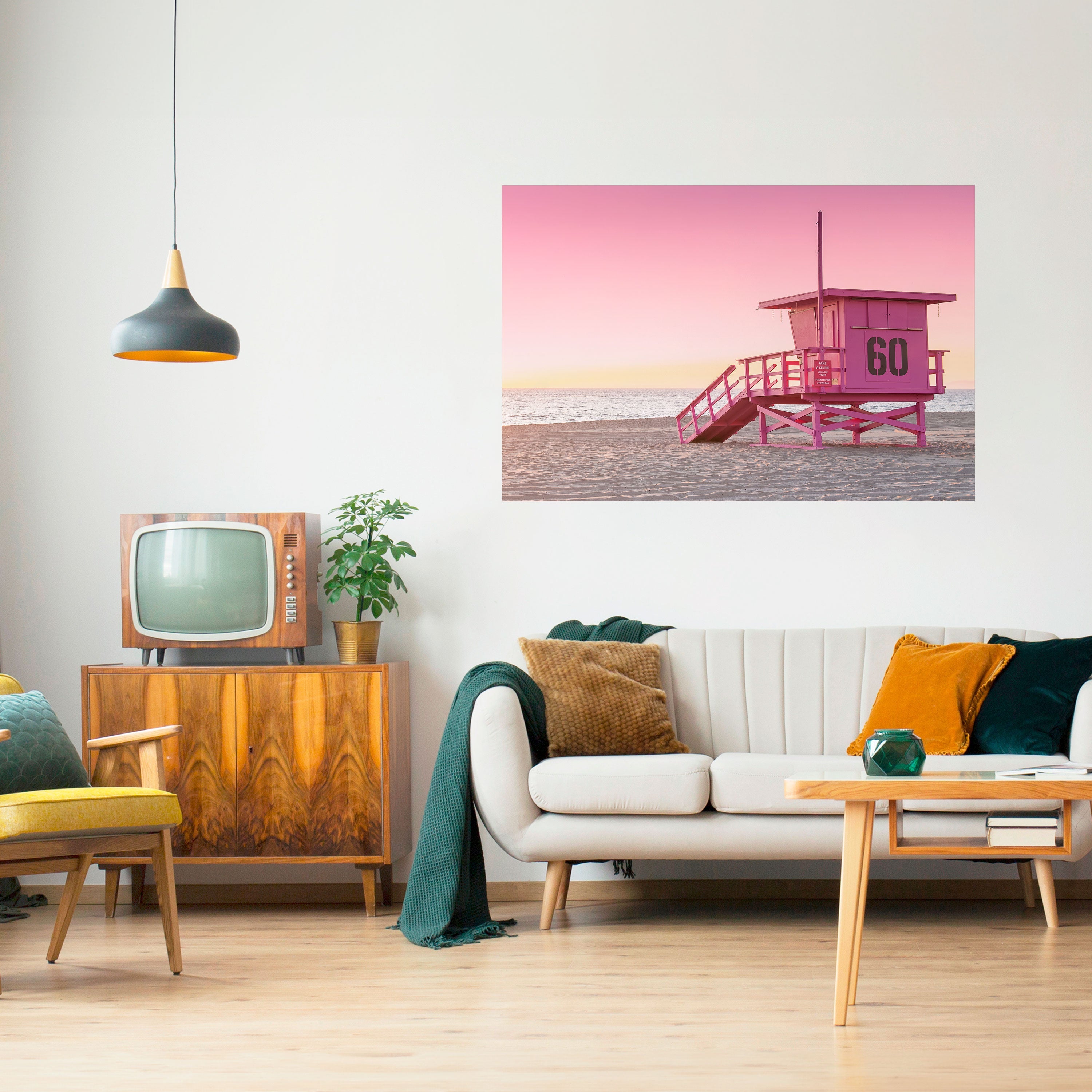 Affiche horizontale autocollante PINK PARADISE WATCH