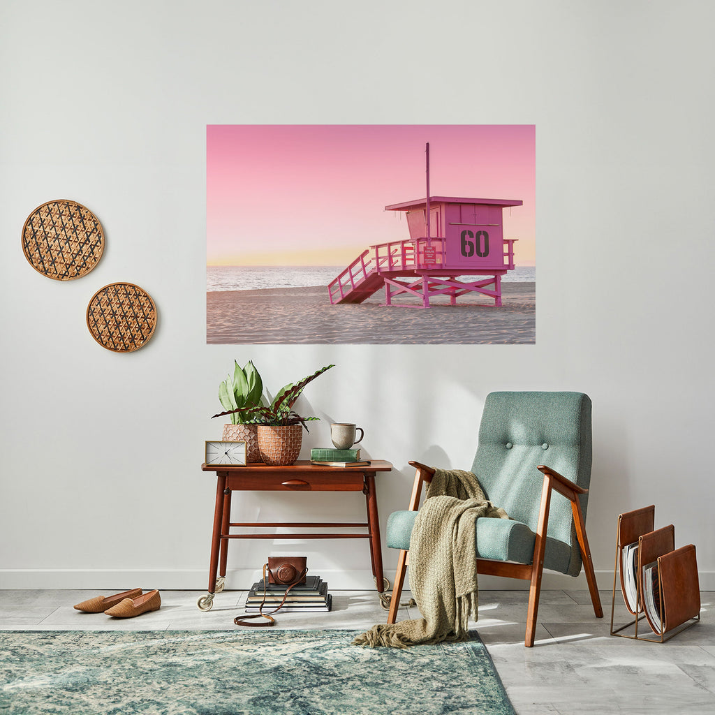 Affiche horizontale autocollante PINK PARADISE WATCH