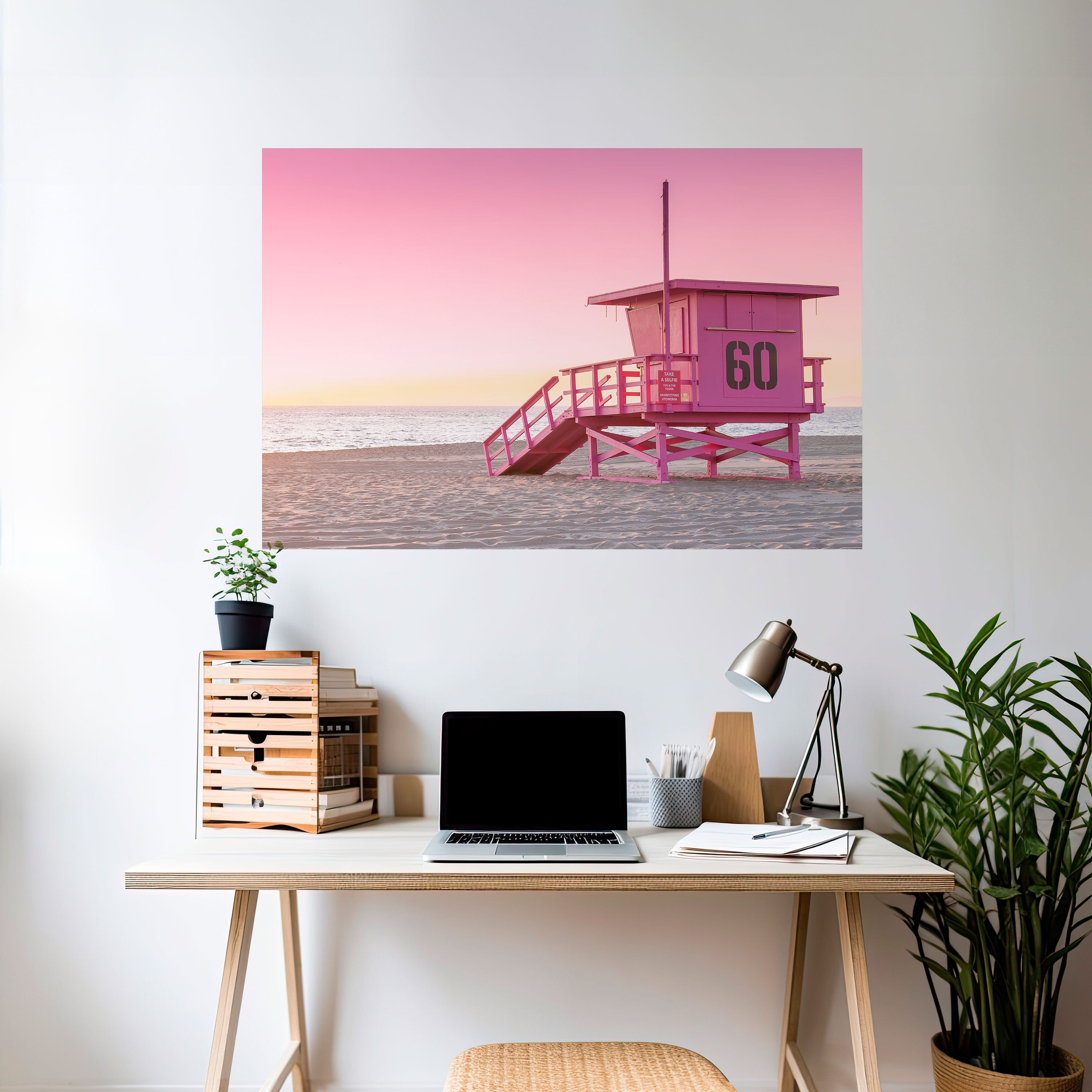 Affiche horizontale autocollante PINK PARADISE WATCH