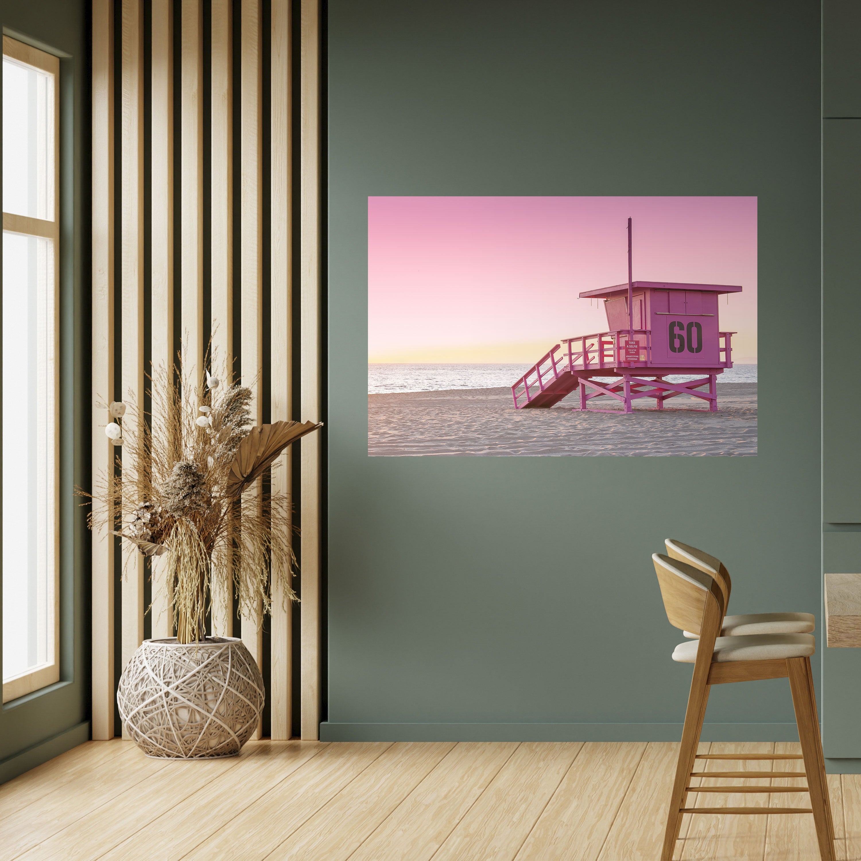 Affiche horizontale autocollante PINK PARADISE WATCH