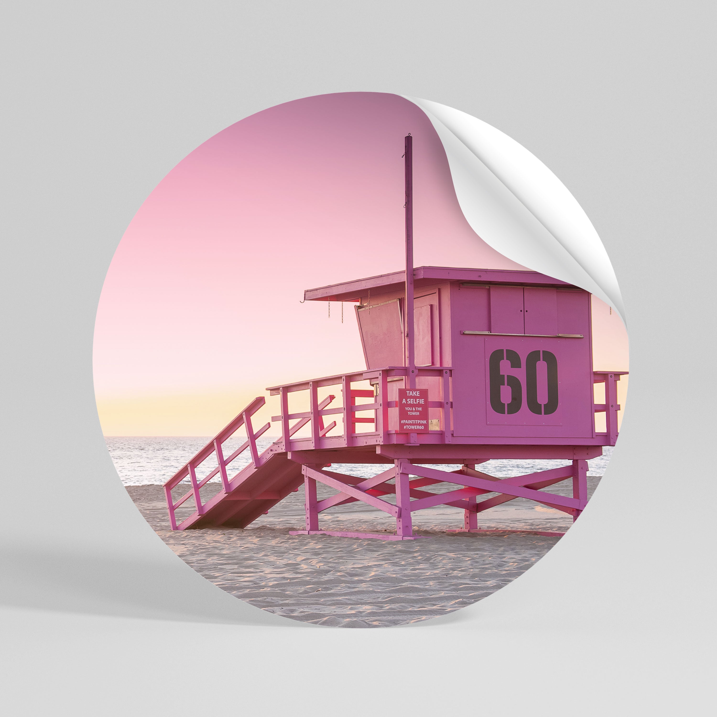 PINK PARADISE WATCH Peel and Stick Round Sticker