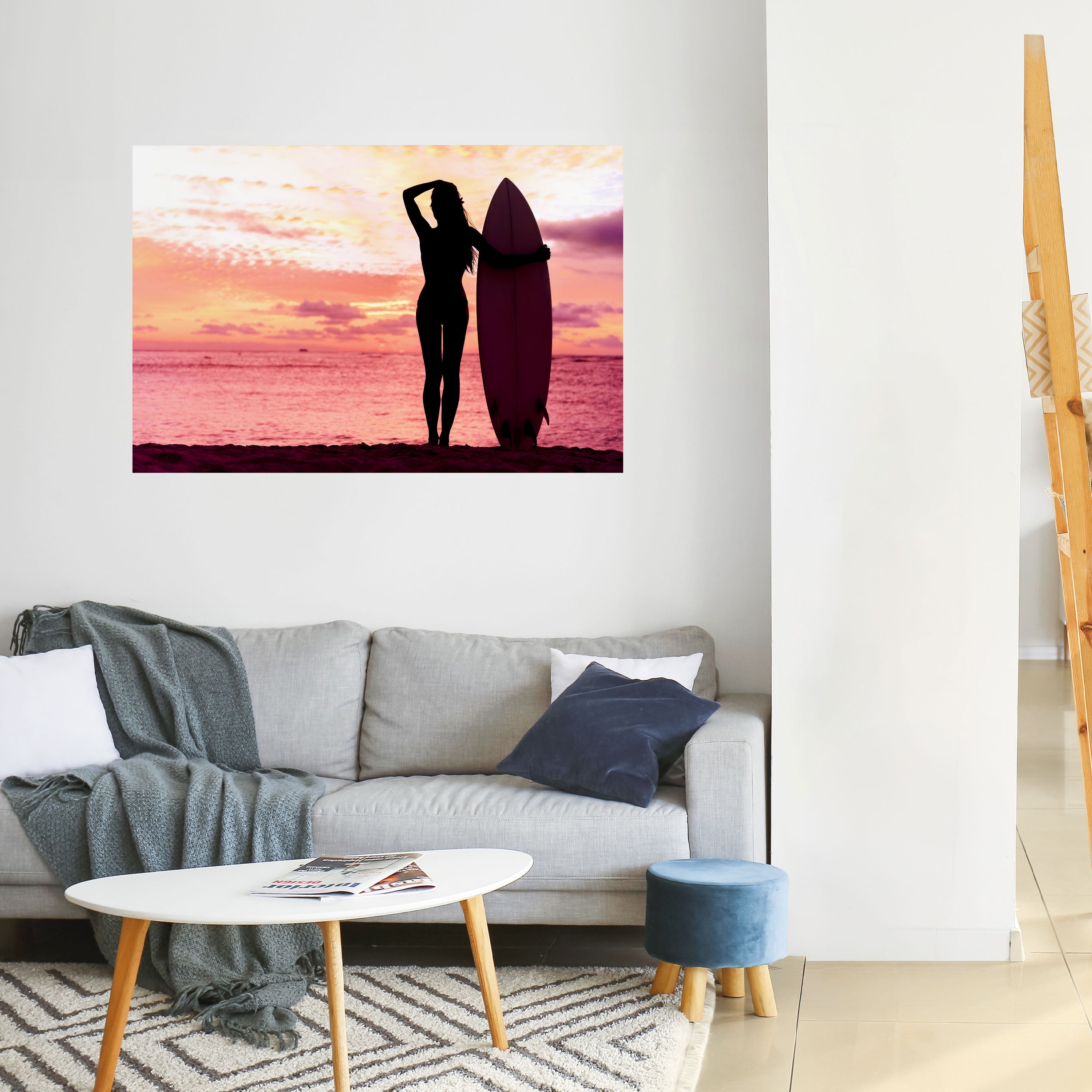 Affiche horizontale autocollante SUNSET SURF SPIRIT