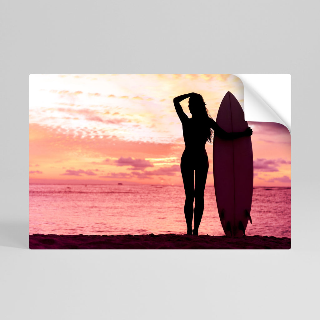 Affiche horizontale autocollante SUNSET SURF SPIRIT
