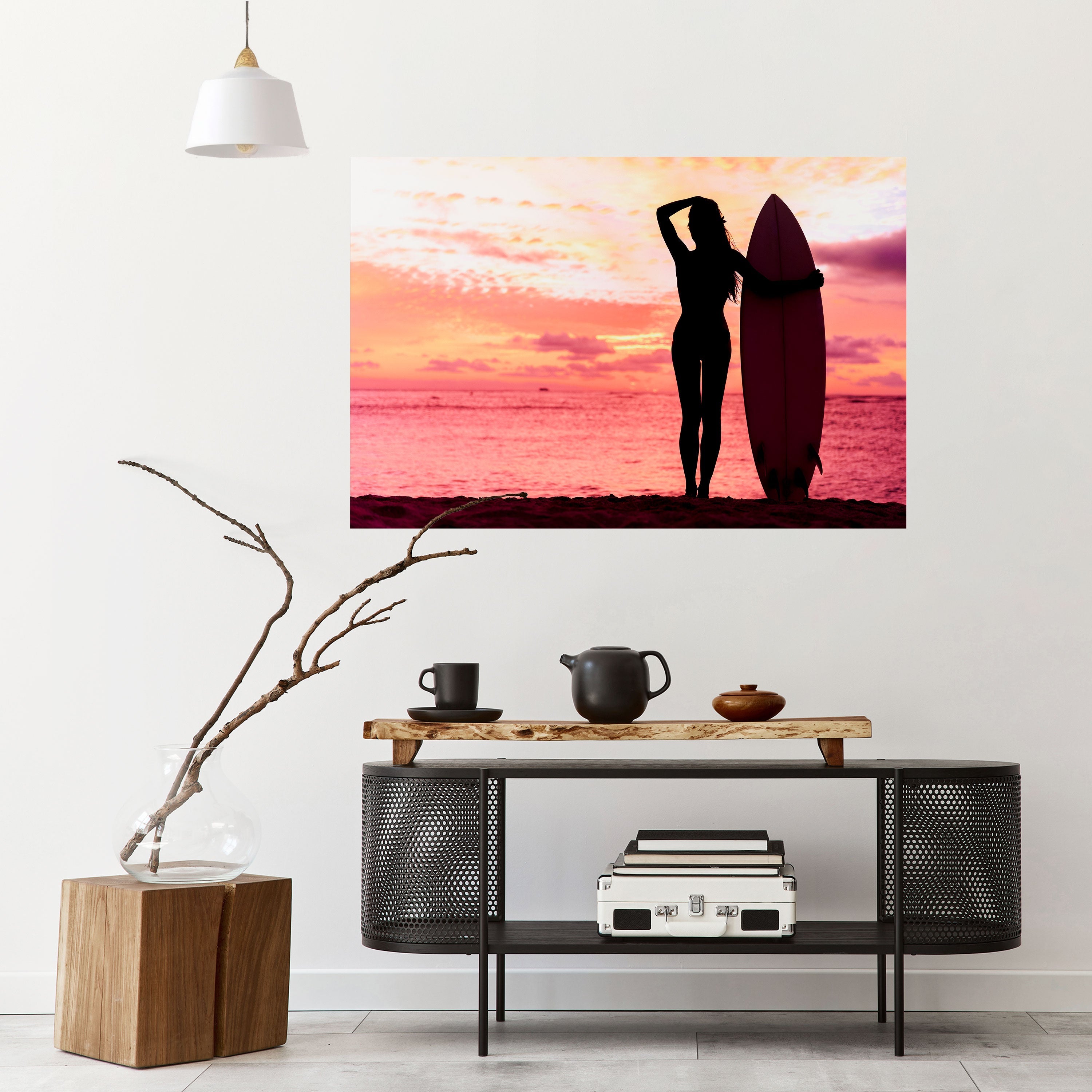 Affiche horizontale autocollante SUNSET SURF SPIRIT