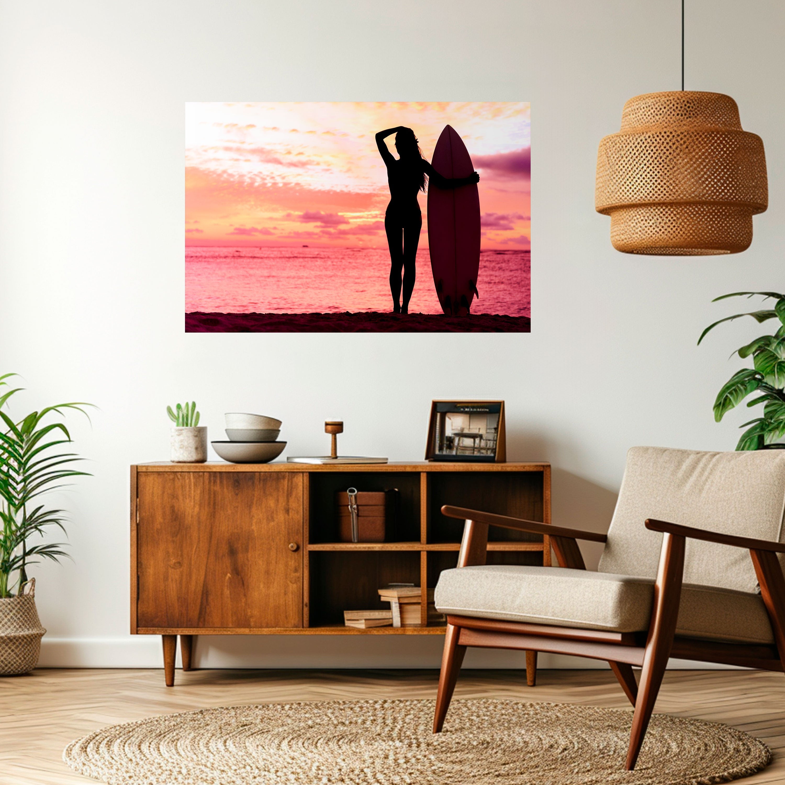 Affiche horizontale autocollante SUNSET SURF SPIRIT