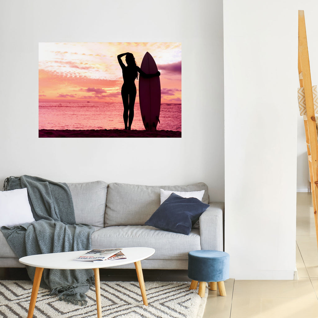 Affiche horizontale autocollante SUNSET SURF SPIRIT