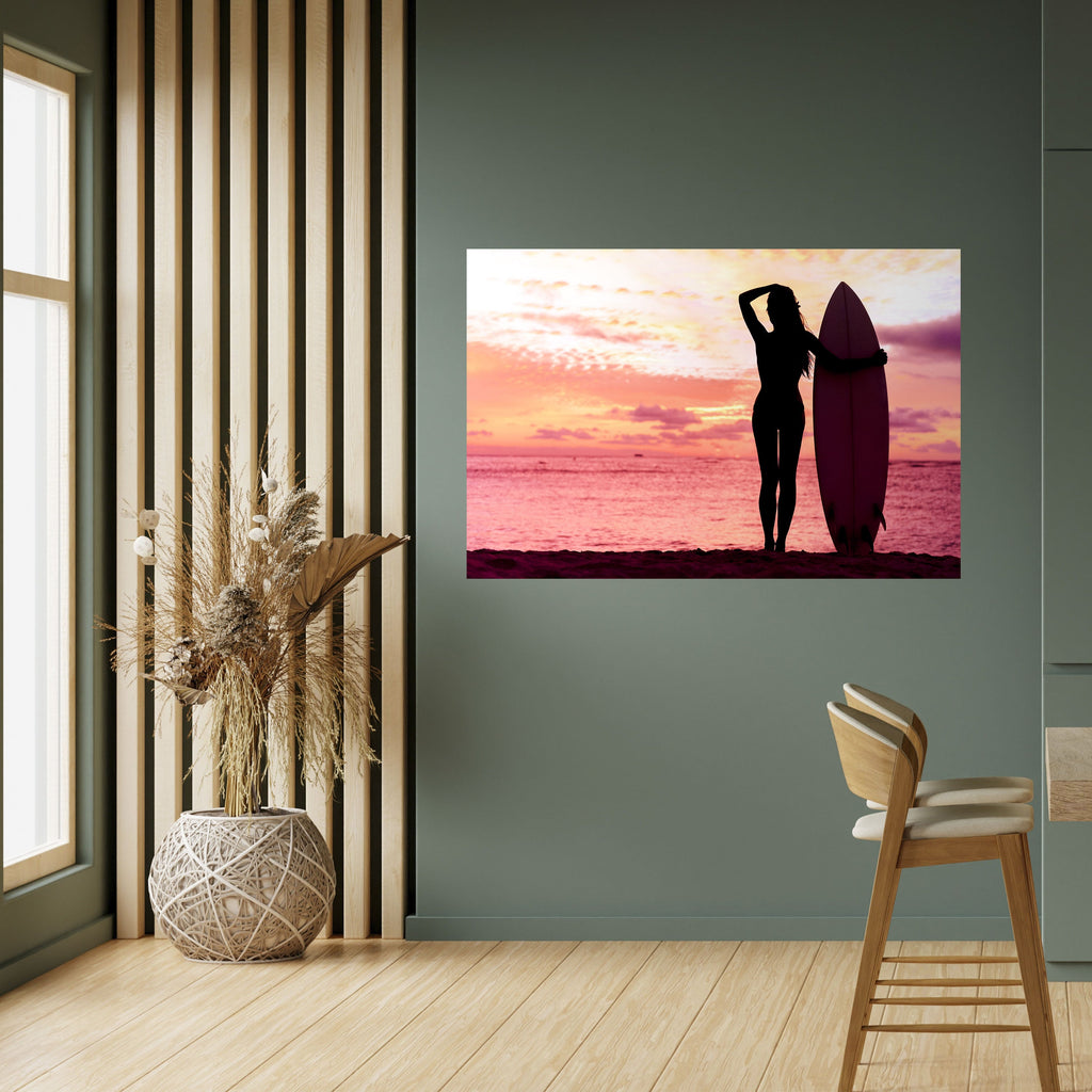 Affiche horizontale autocollante SUNSET SURF SPIRIT