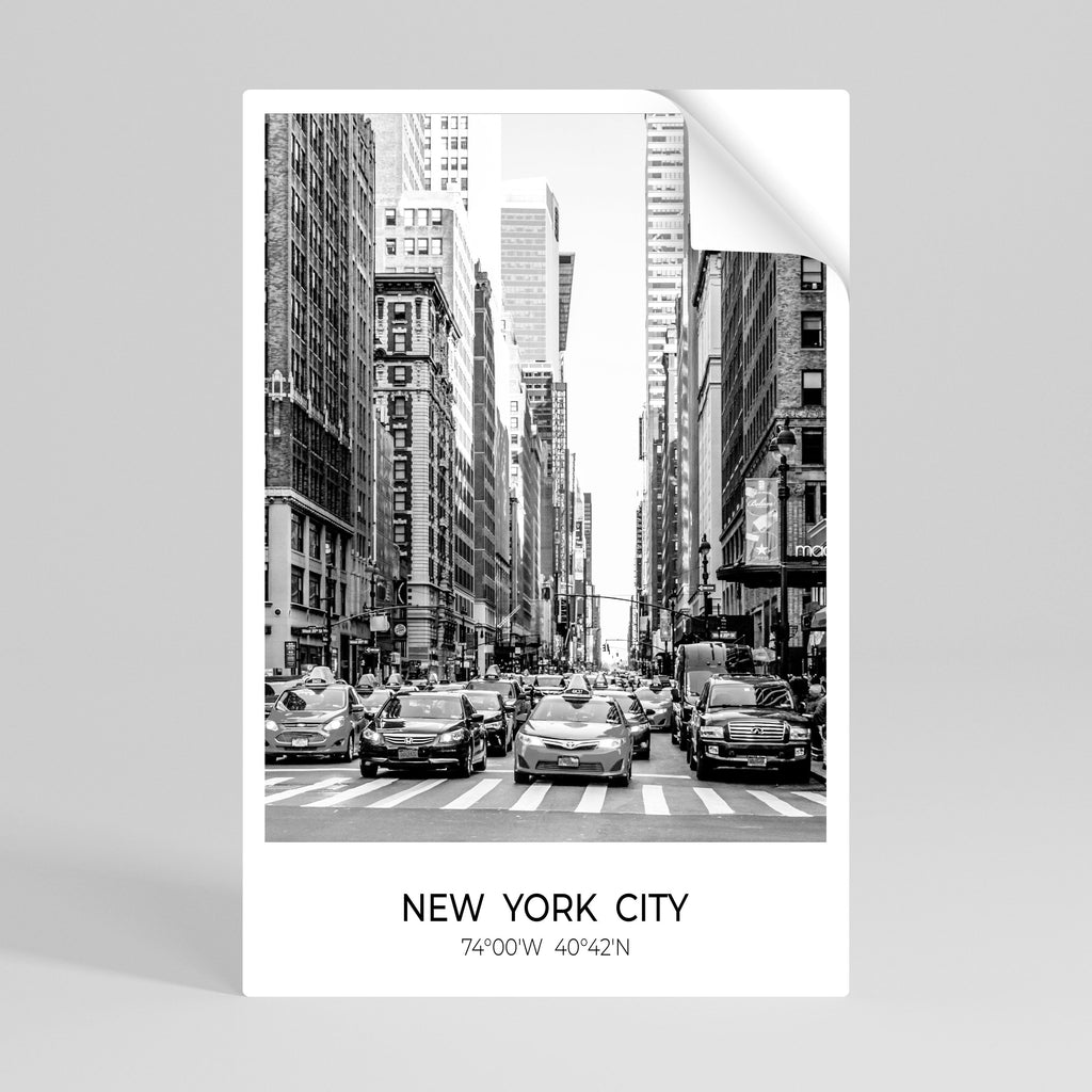 Affiche verticale autocollante « AMBIANCE NEW YORKIENNE INTEMPORELLE »