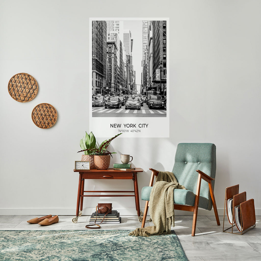 Affiche verticale autocollante « AMBIANCE NEW YORKIENNE INTEMPORELLE »