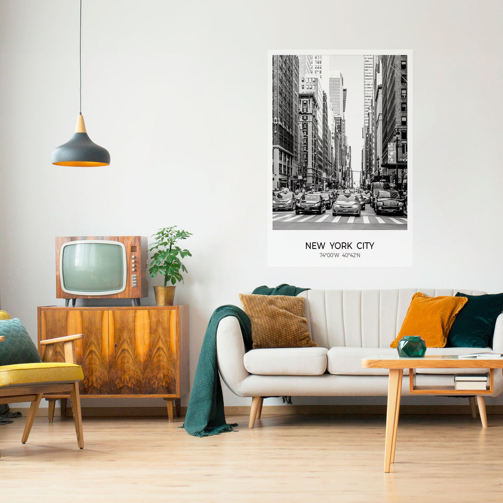 Affiche verticale autocollante « AMBIANCE NEW YORKIENNE INTEMPORELLE »