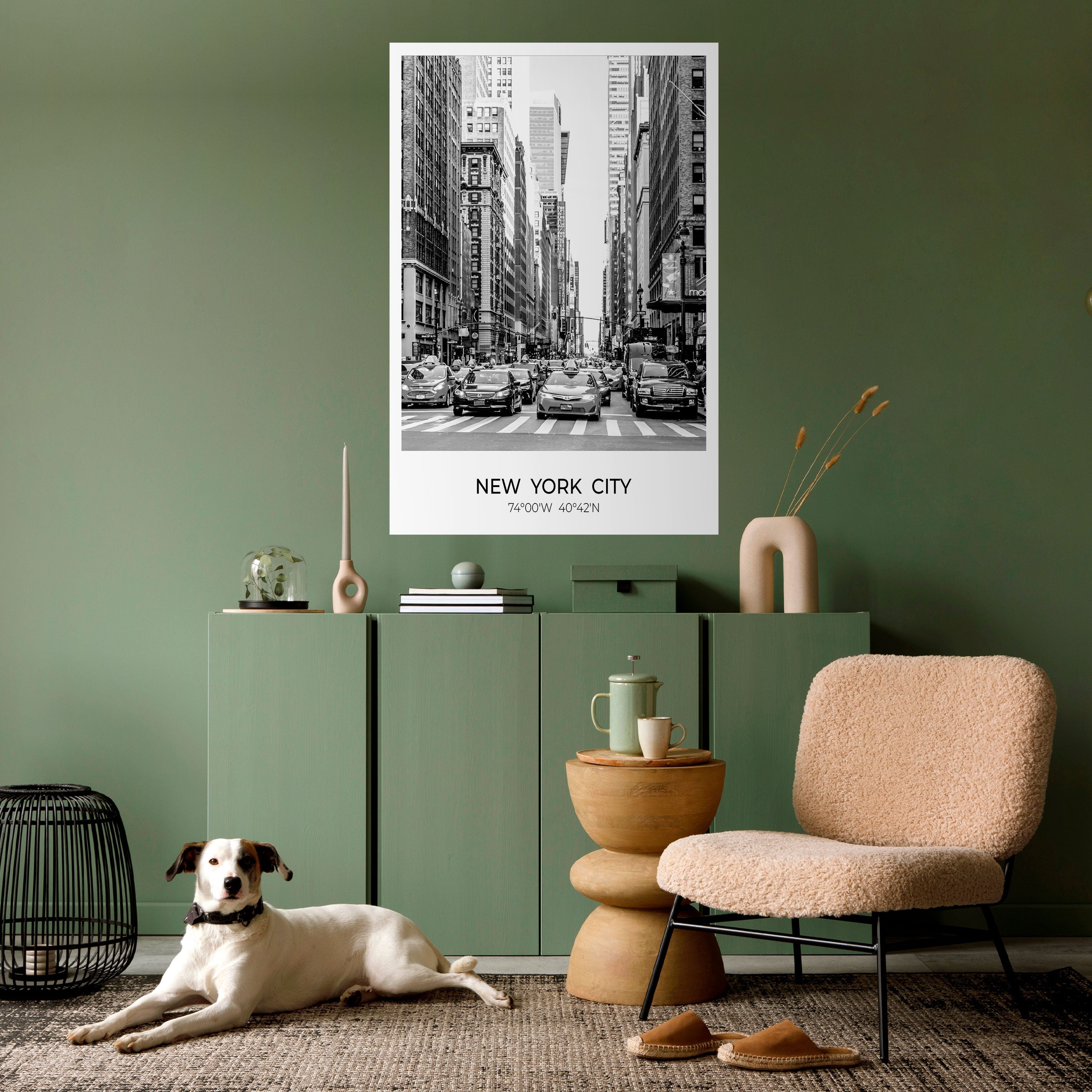 Affiche verticale autocollante « AMBIANCE NEW YORKIENNE INTEMPORELLE »