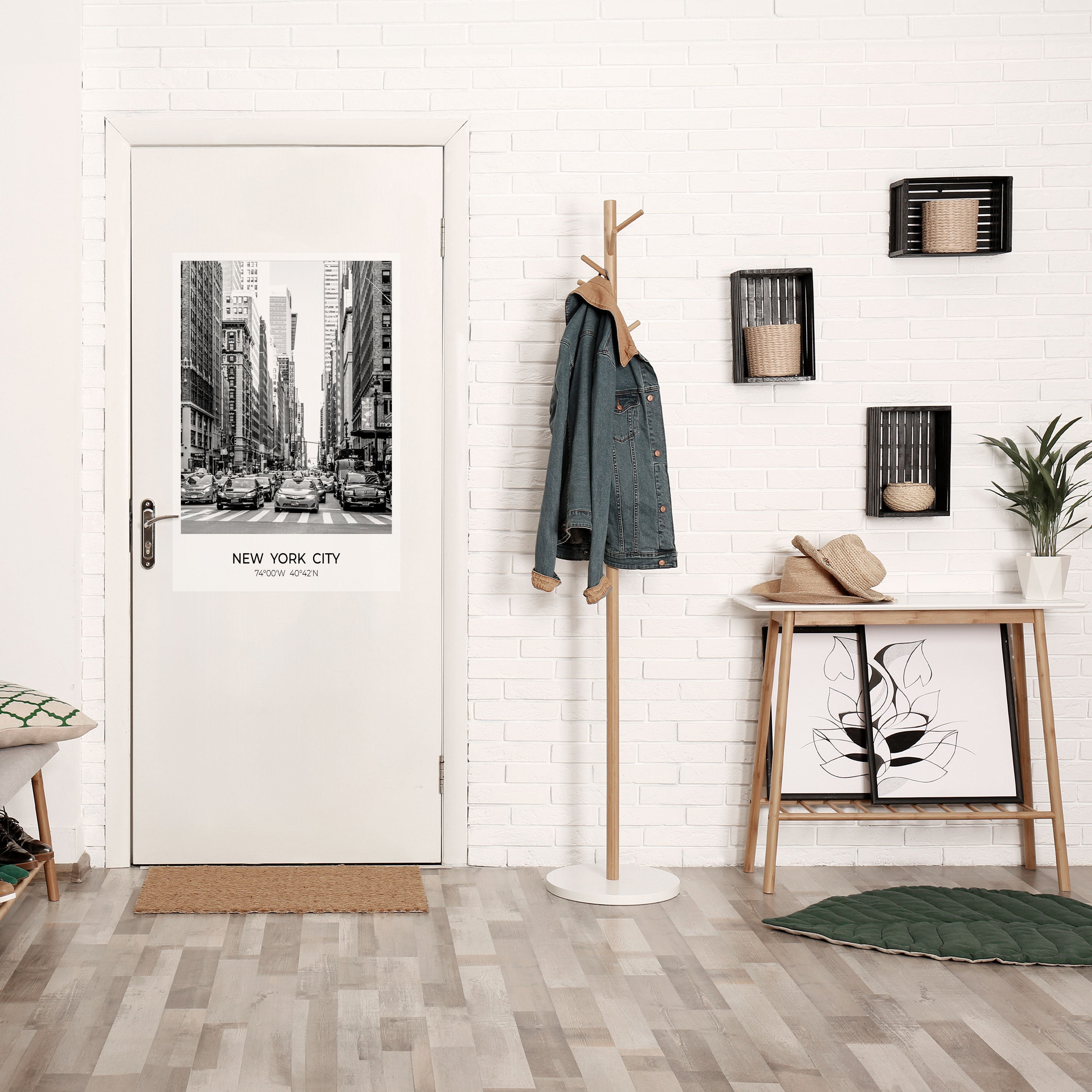 Affiche verticale autocollante « AMBIANCE NEW YORKIENNE INTEMPORELLE »