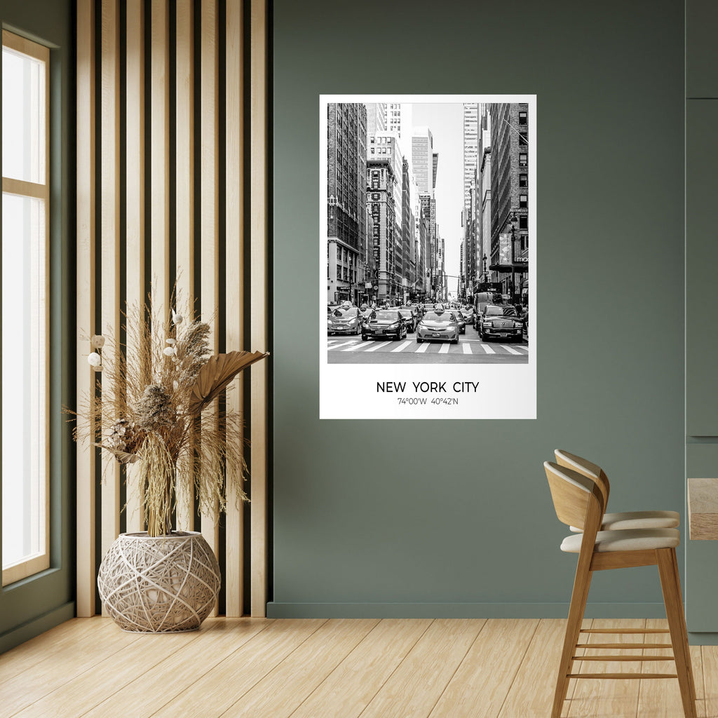 Affiche verticale autocollante « AMBIANCE NEW YORKIENNE INTEMPORELLE »