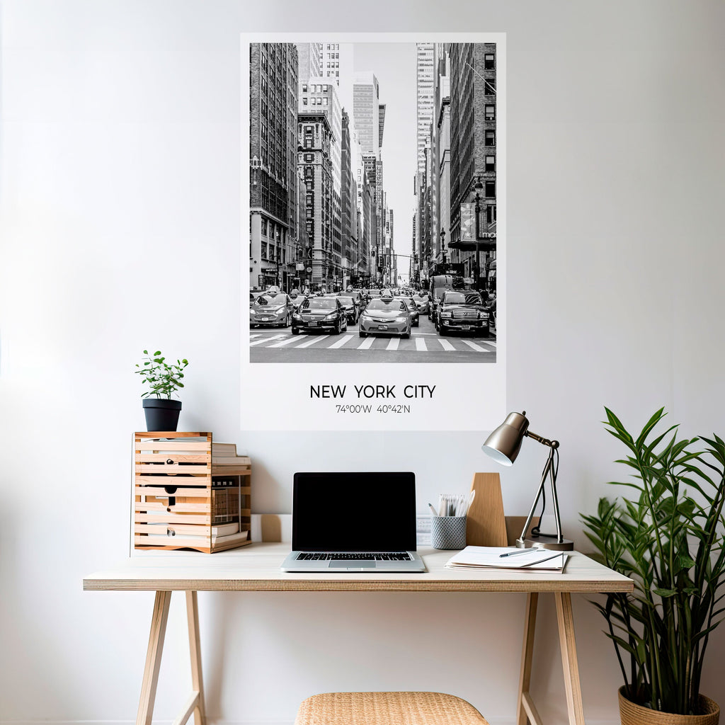Affiche verticale autocollante « AMBIANCE NEW YORKIENNE INTEMPORELLE »