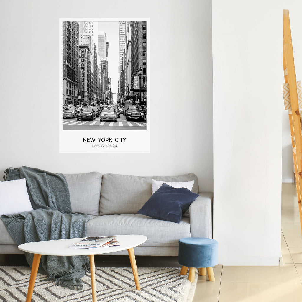 Affiche verticale autocollante « AMBIANCE NEW YORKIENNE INTEMPORELLE »
